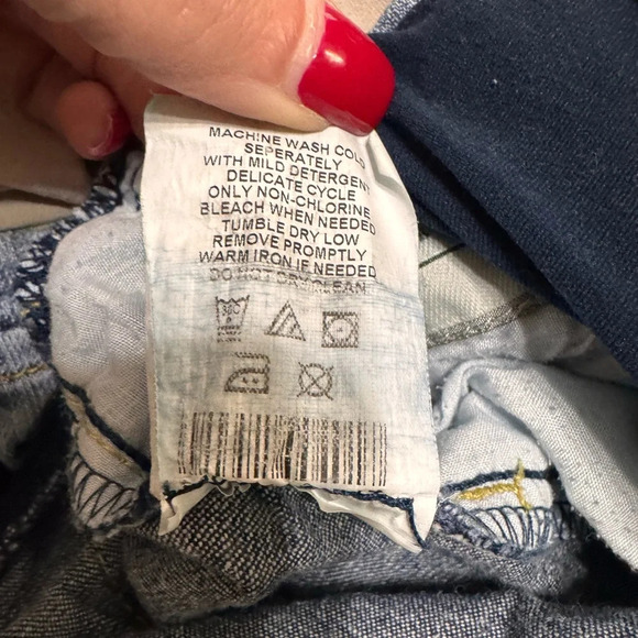 AMERICAN STAR  Maternity Jeans Womens Small Blue Distressed Denim carpi - Picture 4 of 6